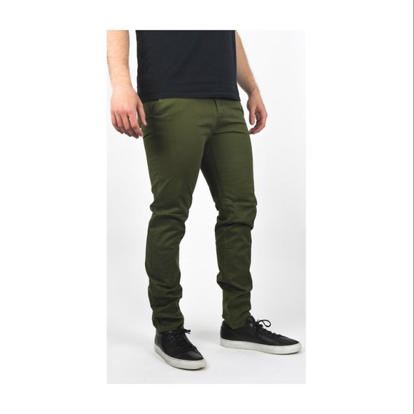 Contemporary Goods Slim Fit Chinos - Army Green - Picture 1 of 5